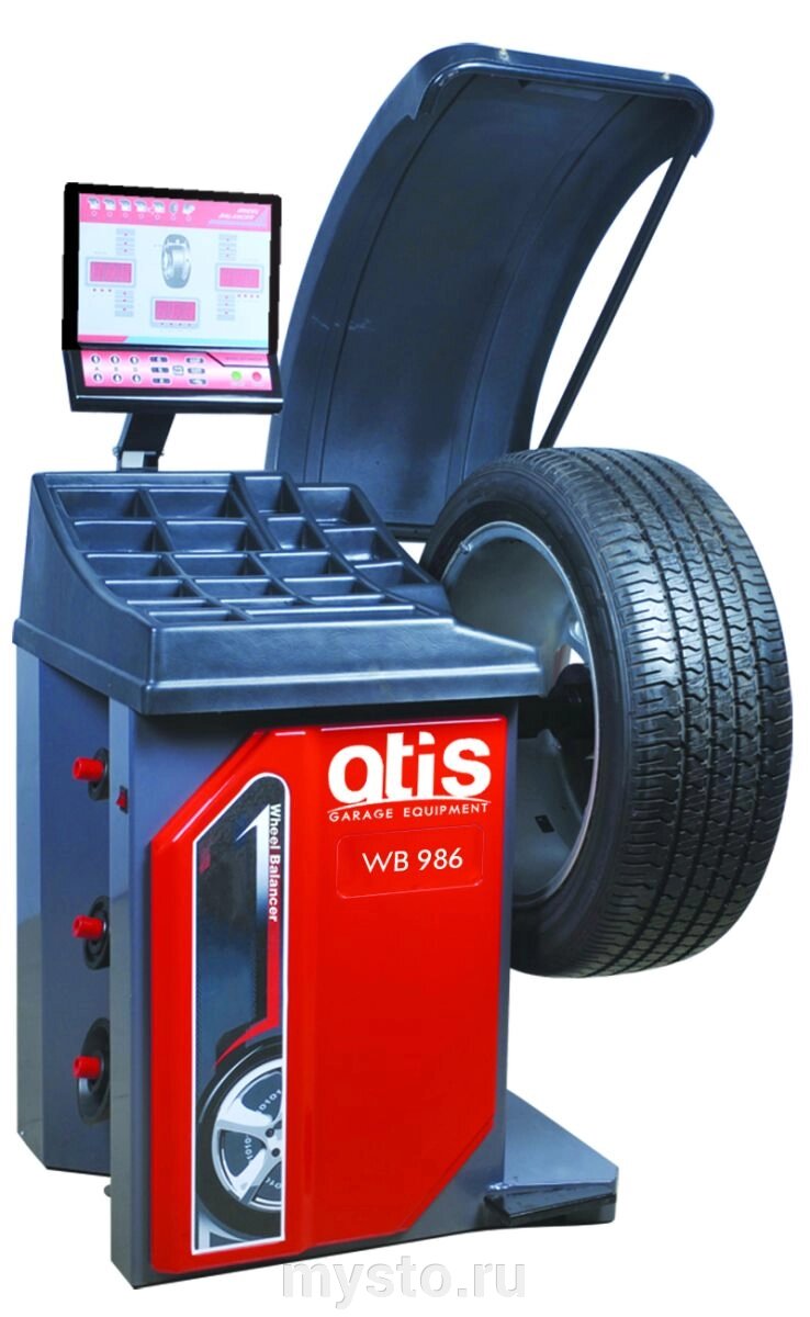 Станок балансировочный Atis WB986, легковой, полуавтоматический, с монитором, 220В от компании Оборудование для автосервиса и АЗС "Т-ind" доставка в регионы - фото 1