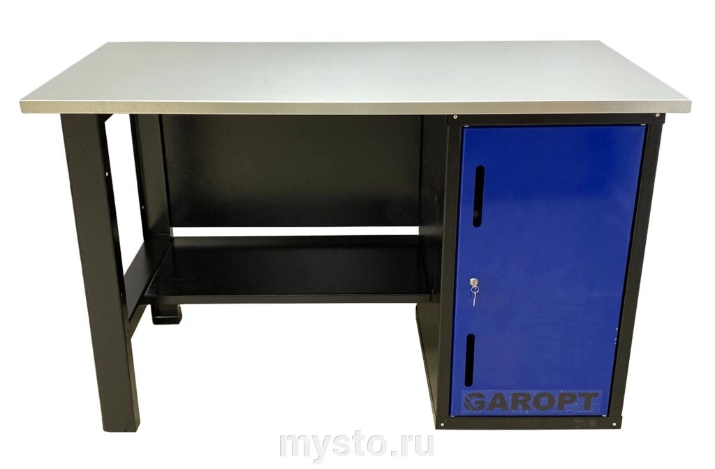 Стол-верстак слесарный Garopt No boxes GT1400STD. blue, однотумбовый, 2 полки от компании Оборудование для автосервиса и АЗС "Т-ind" доставка в регионы - фото 1