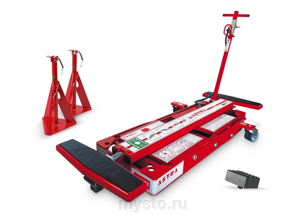 T-ind Подъемник автомобильный ножничный минилифт 2,5 тонны ASTRA AE100.1 CLASSIC, пневматический от компании Оборудование для автосервиса и АЗС "Т-ind" доставка в регионы - фото 1