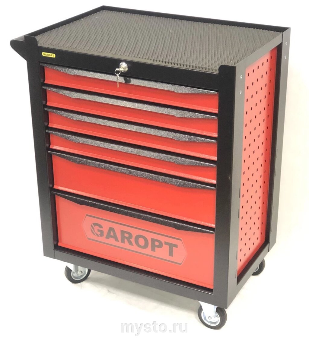 Тележка для инструмента Garopt Premium GT9506. red, закрытая, 6 ящиков от компании Оборудование для автосервиса и АЗС "Т-ind" доставка в регионы - фото 1