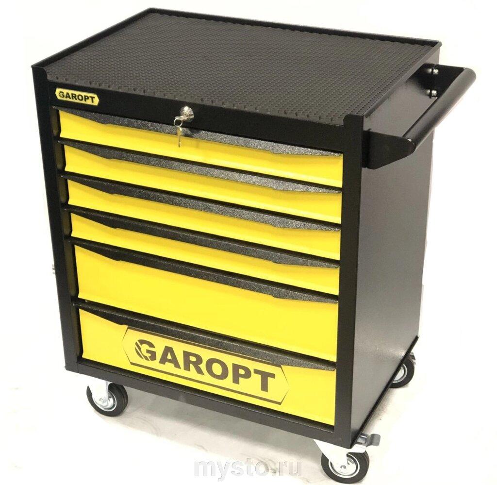 Тележка для инструмента Garopt Standart GT7956. yell, закрытая, 6 ящиков от компании Оборудование для автосервиса и АЗС "Т-ind" доставка в регионы - фото 1
