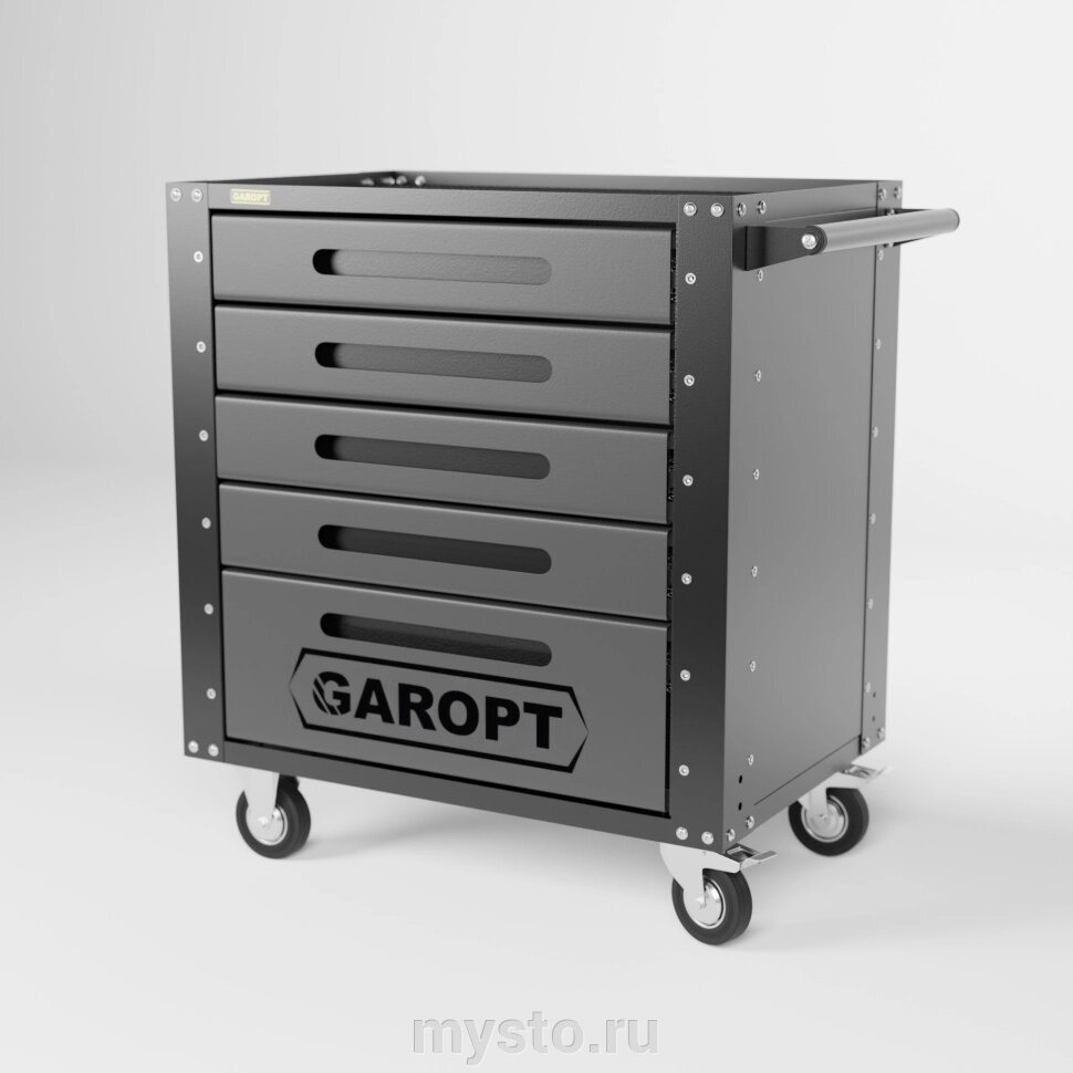 Тележка инструментальная Garopt Low-cost GT5. GREY, закрытая, 5 ящиков от компании Оборудование для автосервиса и АЗС "Т-ind" доставка в регионы - фото 1