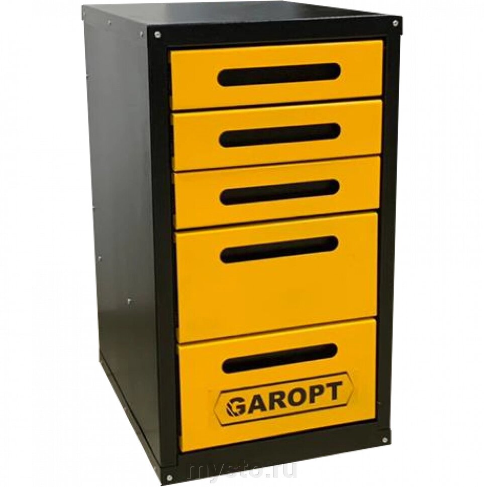 Тумба инструментальная для верстака Garopt GTY5. YELL жёлтая, 5 ящиков от компании Оборудование для автосервиса и АЗС "Т-ind" доставка в регионы - фото 1