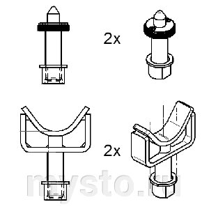 Упоры для Mercedes Sprinter, VW LT+Crafter, 4 шт. Ravaglioli  арт. S370A17 от компании Оборудование для автосервиса и АЗС "Т-ind" доставка в регионы - фото 1