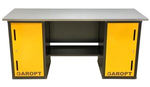 Верстак слесарный Garopt No boxes GT1800DD. yell, 2 тумбы, 4 полки
