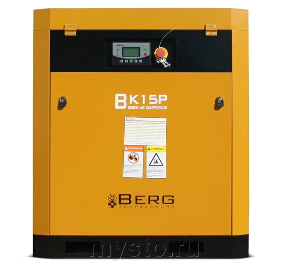 Винтовой компрессор Berg ВК-15Р, ременной привод, 7/8/10/12 бар, степень защиты IP23 от компании Оборудование для автосервиса и АЗС "Т-ind" доставка в регионы - фото 1