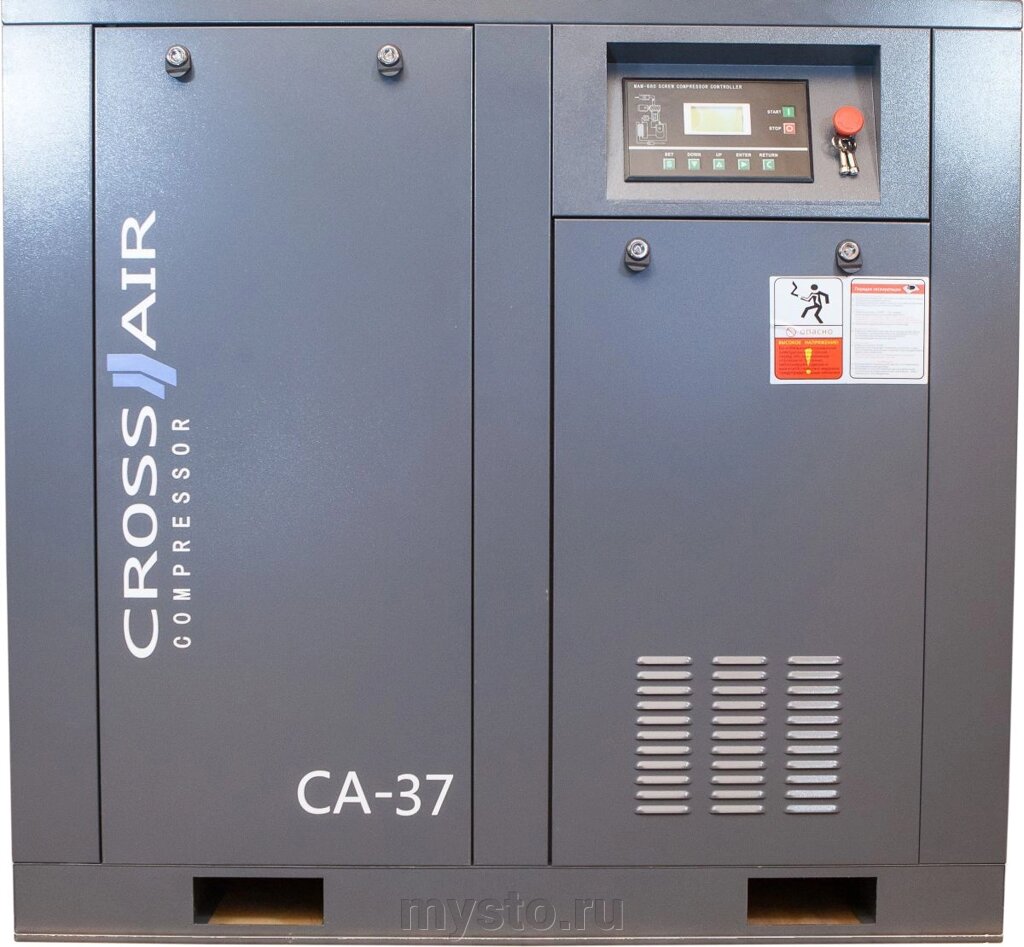 Винтовой компрессор CrossAir CA37-16GA, прямой привод, 16 бар, IP23, 2980 л/мин от компании Оборудование для автосервиса и АЗС "Т-ind" доставка в регионы - фото 1