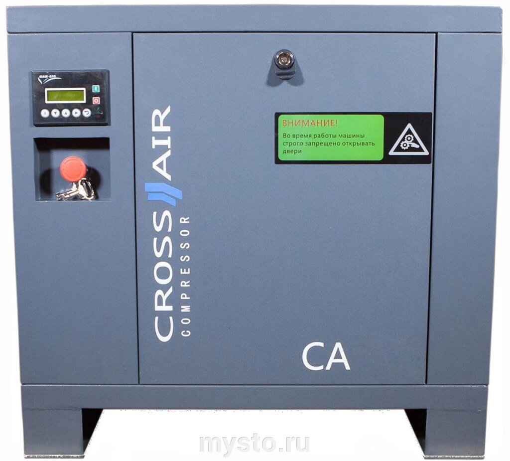 Винтовой компрессор CrossAir CA7.5-10RA, ременной привод, 10 бар, IP55, 1000 л/мин от компании Оборудование для автосервиса и АЗС "Т-ind" доставка в регионы - фото 1