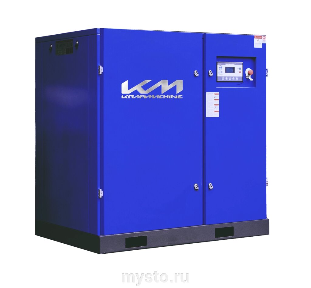 Винтовой компрессор KraftMachine KM45-8рВ-ЧРП, прямой привод, 8 бар, IP23, 7500л/мин, с частотным преобразователем от компании Оборудование для автосервиса и АЗС "Т-ind" доставка в регионы - фото 1