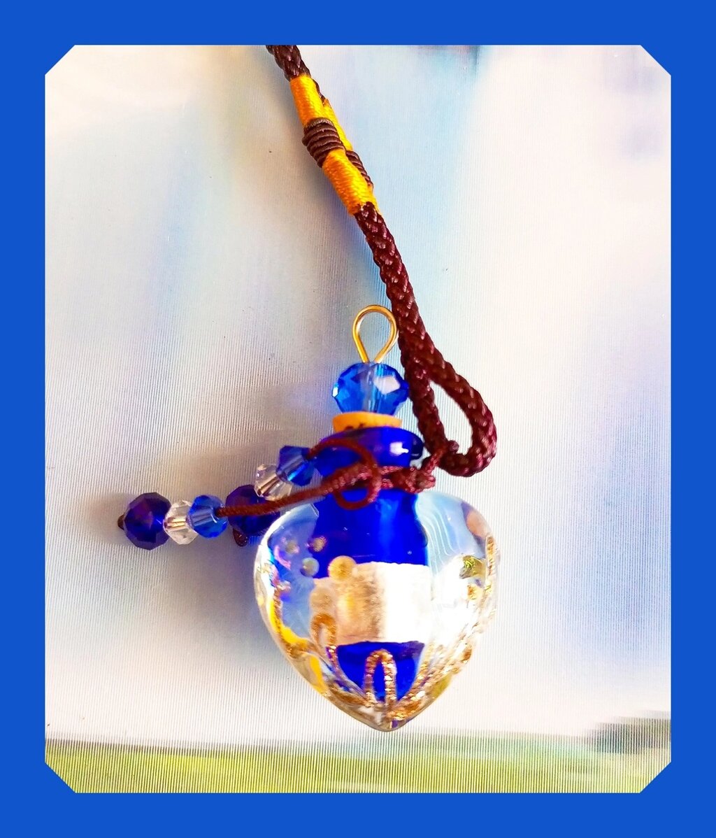 Аромамедальон Сердце, цвет синий, на шнурке от компании ООО АМУЛЕТОФФ - фото 1