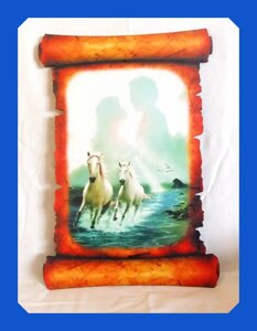 Объемная картина «Две лошади», 42.5*29.5 см