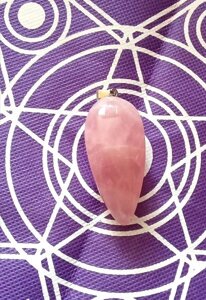 Большой кулон-маятник Розовый кварц 50