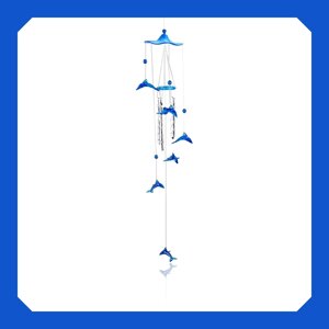 Подвеска Музыка ветра Дельфин, цвет синий, 40* 15 см