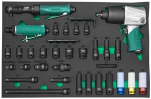 JA-C231SV Набор пневматического инструмента 1/2"DR и аксессуаров к ударному инструменту в EVA ложементе 560х400 мм, 31