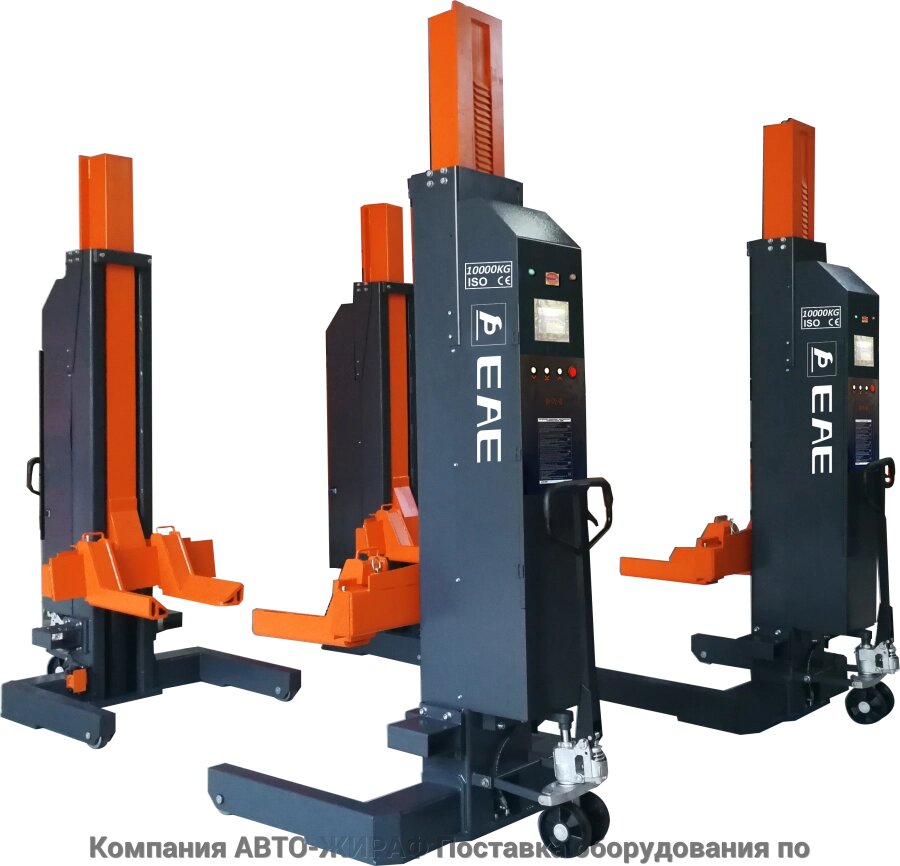 Комплект подкатных колонн Everlift EE-HDM104 (4шт по 10т.). Беcпроводные. от компании Компания "АВТО-ЖИРАФ" Поставка оборудования по ценам завода изготовите - фото 1