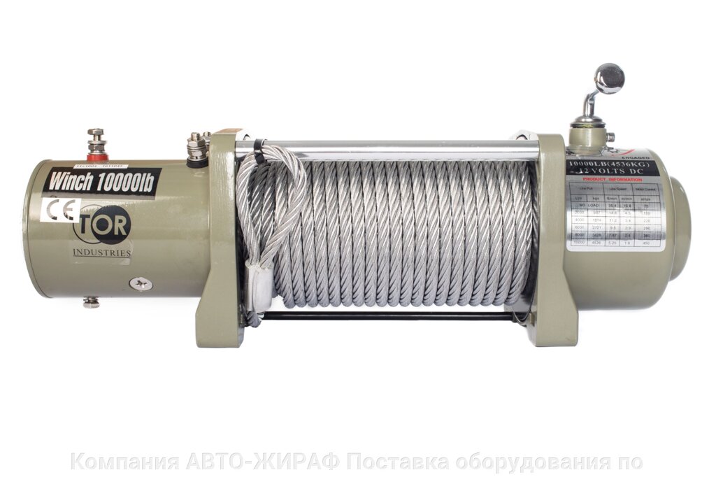 Лебедка автомобильная TOR ЛА S10000 г/п 4536 кг 28 м 12V от компании Компания АВТО-ЖИРАФ Поставка оборудования по ценам завода изготовителя - фото 1