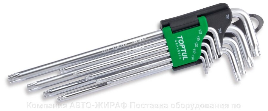 Набор длинных Г-образных ключей TORX T10-T50, 9 предметов TOPTUL GAAL0924 от компании Компания АВТО-ЖИРАФ Поставка оборудования по ценам завода изготовителя - фото 1