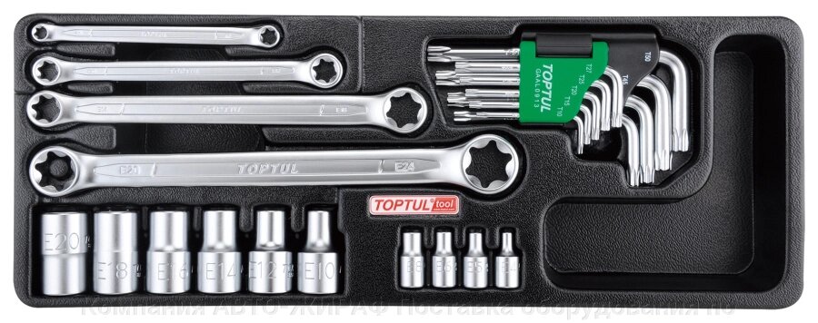 Набор ключей и торцевых головок TORX в ложементе TOPTUL  GAAT2302 от компании Компания "АВТО-ЖИРАФ" Поставка оборудования по ценам завода изготовите - фото 1
