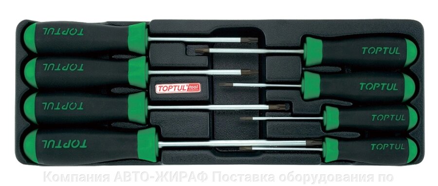 Набор отверток TORX T9-T40 с отверстием в ложементе 8 пр TOPTUL  GAAT0807 от компании Компания АВТО-ЖИРАФ Поставка оборудования по ценам завода изготовителя - фото 1