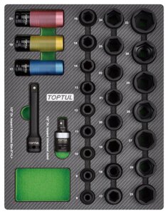 Набор ударных головок 1/2 8-32 мм, 29 предметов в мягком ложементе TOPTUL GEB2902