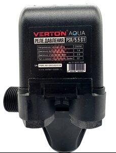 Реле давления Verton AQUA PSR/5.5 G1 с манометром на базе 3-х ходового фитинга (230В//50 Гц IP54, темп. жид. 0-60 C,