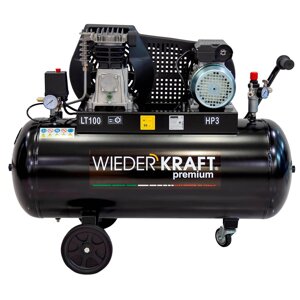 WDK-91040 Масляный поршневой компрессор с ременным приводом:400 л/мин, 9 бар, ресивер 100 л