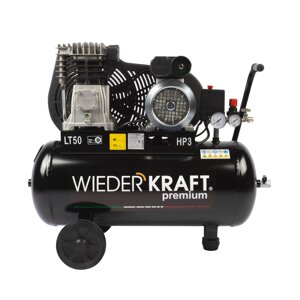 WDK-90532 Масляный поршневой компрессор с ременным приводом:320 л/мин, 9 бар; 220 В, ресивер 50 л