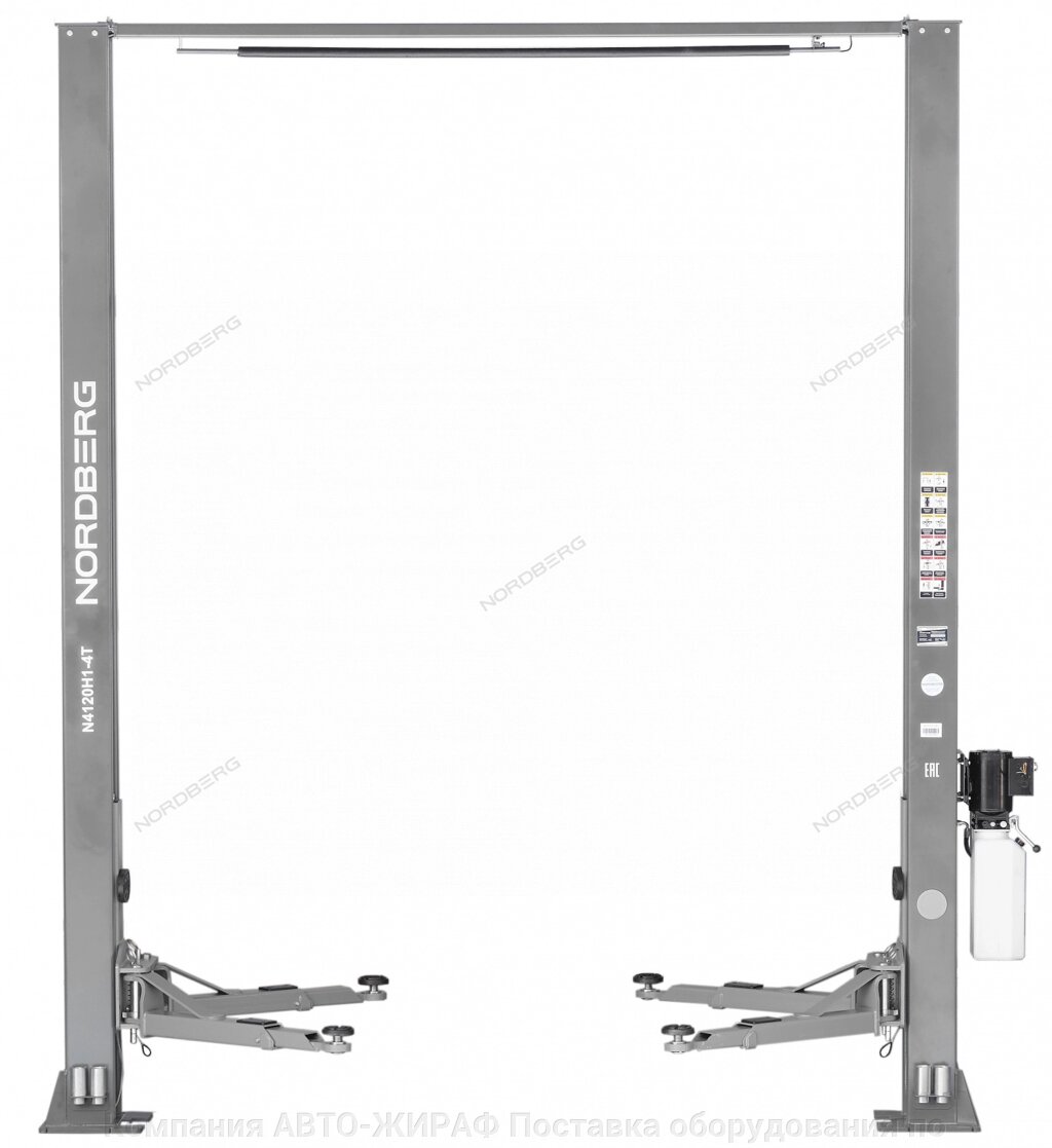 Подъемник 380V с верхней синхронизацией, H=4,0 м (серый) NORDBERG N4120H1-4G от компании Компания АВТО-ЖИРАФ Поставка оборудования по ценам завода изготовителя - фото 1