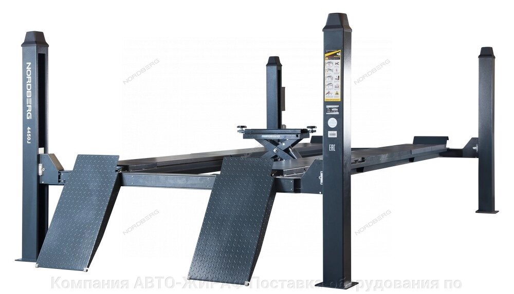 Подъемник 4х стоечный 5т, c траверсой (от гидростанции) 3т, 380В (серый) NORDBERG 4450J от компании Компания АВТО-ЖИРАФ Поставка оборудования по ценам завода изготовителя - фото 1