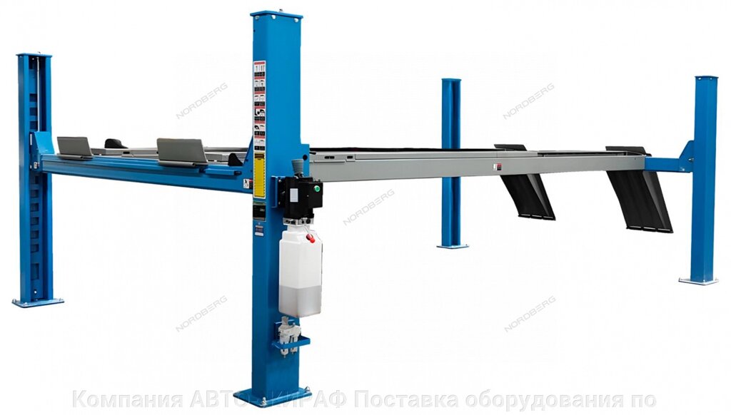 Подъемник четырехстоечный 6,5 т, c пневмогидравлической траверсой N433BA, для сход-развала, синий NORDBERG 4465B_N433BA от компании Компания АВТО-ЖИРАФ Поставка оборудования по ценам завода изготовителя - фото 1