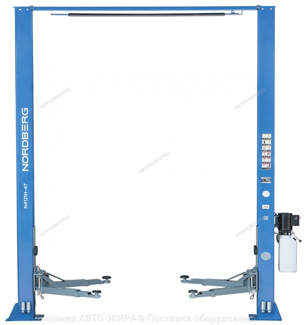 Подъемник двухстоечный 4 т, верхняя синхронизация, 220 В NORDBERG N4121H-4T_220 от компании Компания АВТО-ЖИРАФ Поставка оборудования по ценам завода изготовителя - фото 1