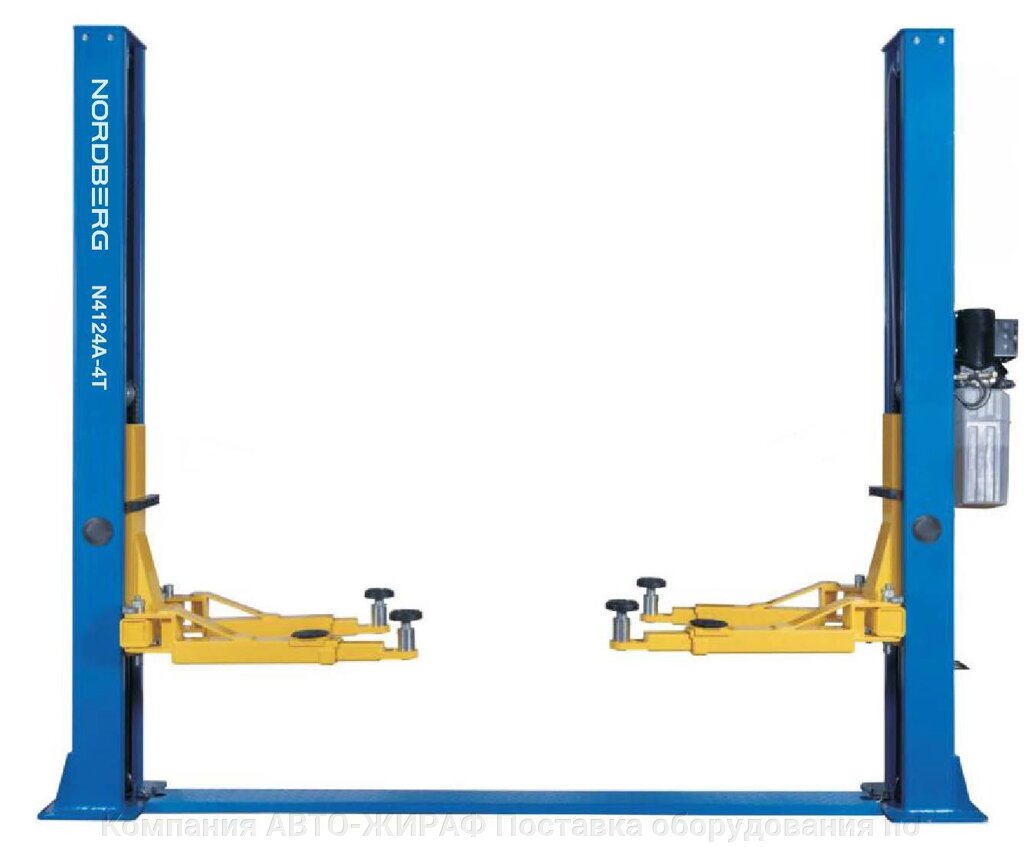 Подъемник двухстоечный, г/п 4 тонны Nordberg N4124-4T (380В) от компании Компания АВТО-ЖИРАФ Поставка оборудования по ценам завода изготовителя - фото 1