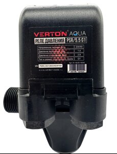 Реле давления Verton AQUA PSR/5.5 G1 с манометром на базе 3-х ходового фитинга (230В50 Гц IP54, темп. жид. 0-60 C,