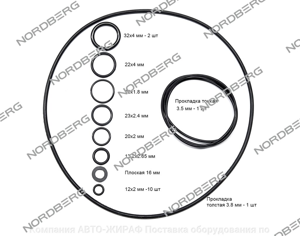 Ремкомплект (прокладки) для NORDBERG 2379 от компании Компания АВТО-ЖИРАФ Поставка оборудования по ценам завода изготовителя - фото 1