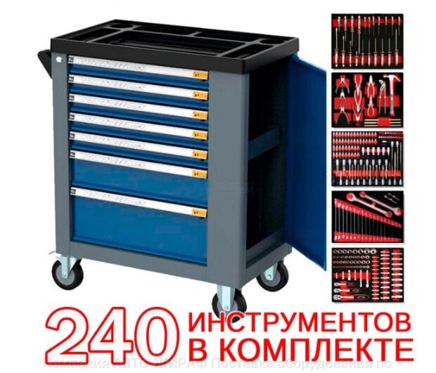 Тележка инструментальная 7 полок, 240 предметов, RCC03 TMP от компании Компания "АВТО-ЖИРАФ" Поставка оборудования по ценам завода изготовите - фото 1