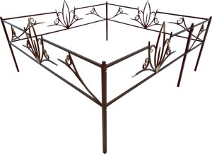 Ограда на могилу №15. Цвет в ассортименте черный глянец, медь, шагрень, серый.