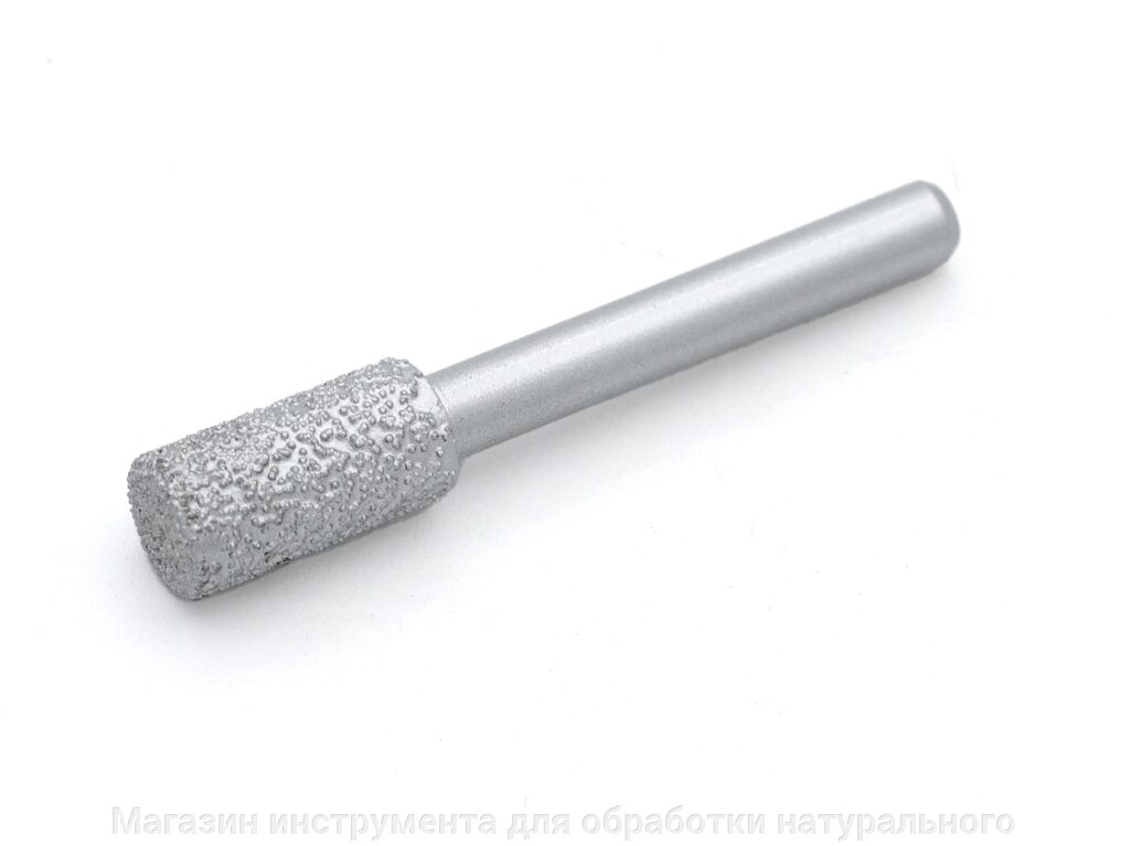 Алмазная фреза цилиндр №1 вакуумного спекания по мрамору цанга 6 мм от компании Магазин инструмента для обработки натурального камня - фото 1