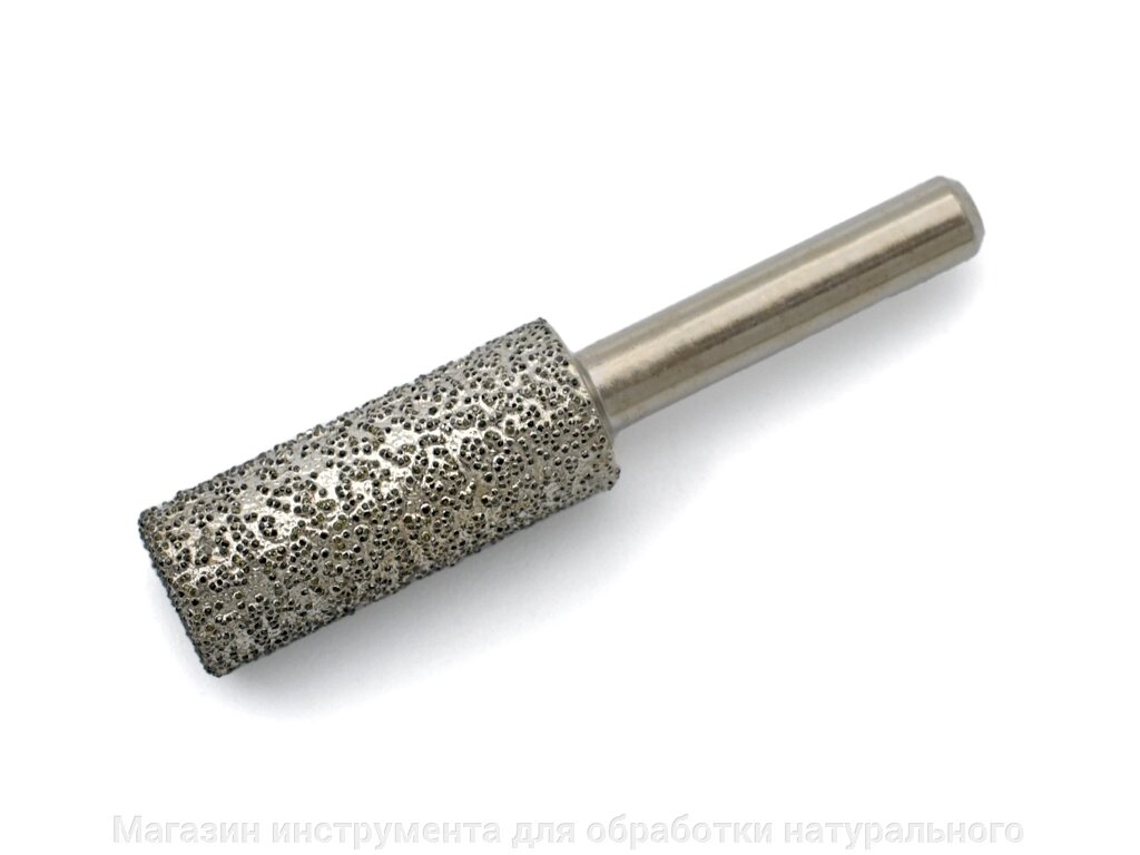 Алмазная фреза цилиндр №5 вакуумного спекания по мрамору цанга 6 мм от компании Магазин инструмента для обработки натурального камня - фото 1