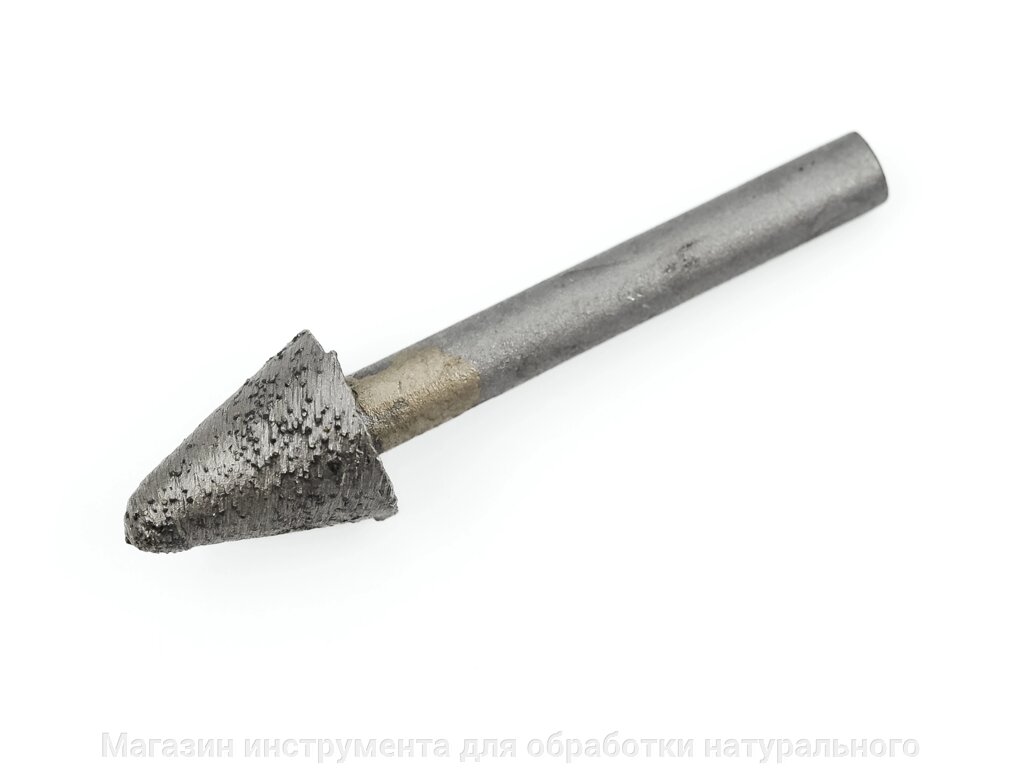 Алмазная фреза конус №1 цельного спечения по граниту цанга 6 мм от компании Магазин инструмента для обработки натурального камня - фото 1