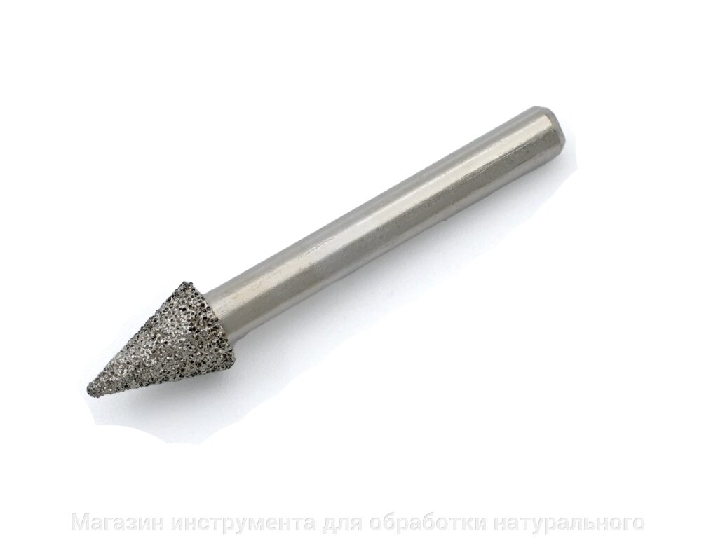 Алмазная фреза конус №12 вакуумного спекания по мрамору цанга 6 мм от компании Магазин инструмента для обработки натурального камня - фото 1