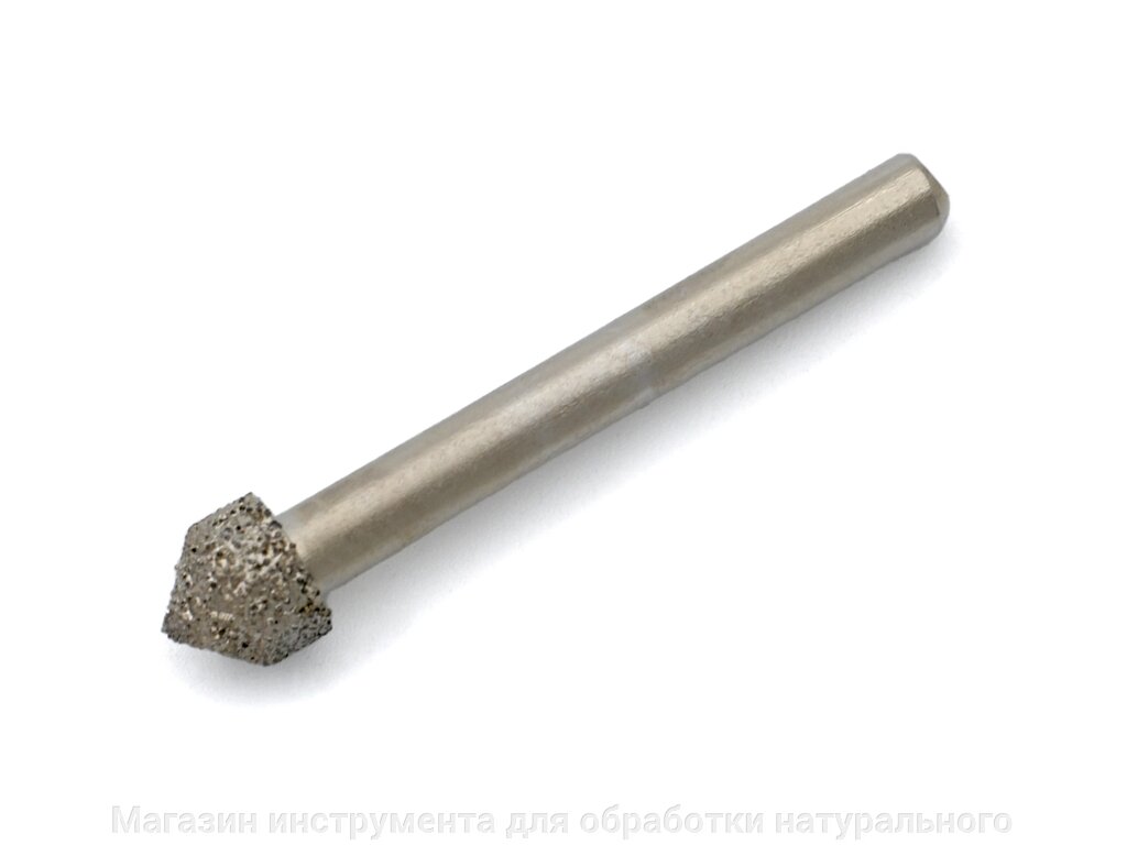 Алмазная фреза конус №16 вакуумного спекания по мрамору цанга 6 мм от компании Магазин инструмента для обработки натурального камня - фото 1