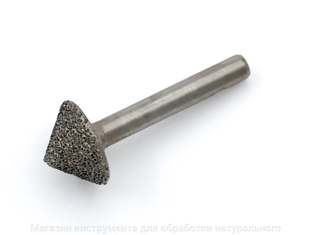 Алмазная фреза конус №3 вакуумного спекания по мрамору цанга 6 мм от компании Магазин инструмента для обработки натурального камня - фото 1