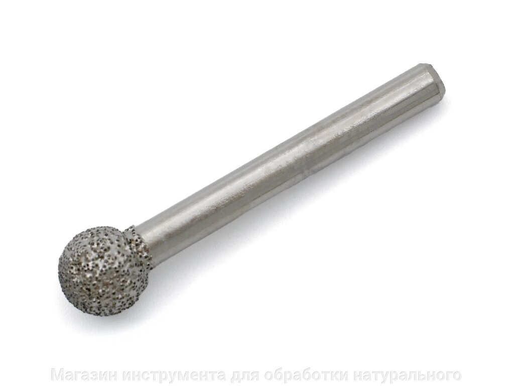 Алмазная фреза шар №5 вакуумного спекания по мрамору цанга 6 мм от компании Магазин инструмента для обработки натурального камня - фото 1