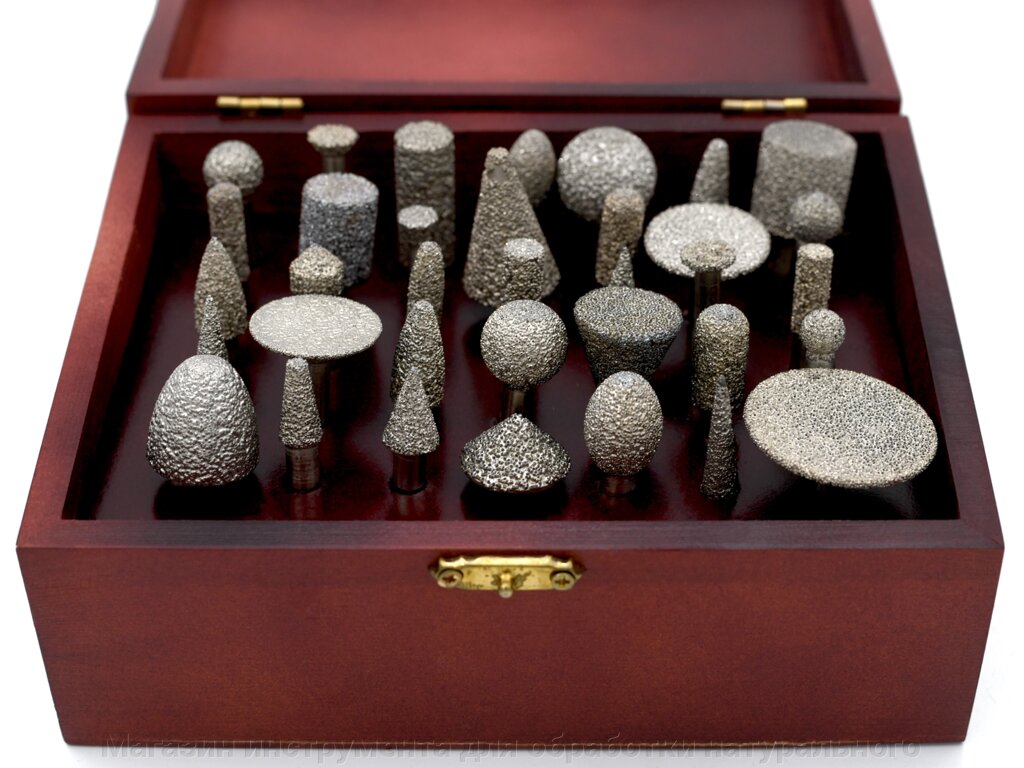 Алмазные фрезы вакуумного спекания по мрамору, цанга 6 мм, набор от компании Магазин инструмента для обработки натурального камня - фото 1
