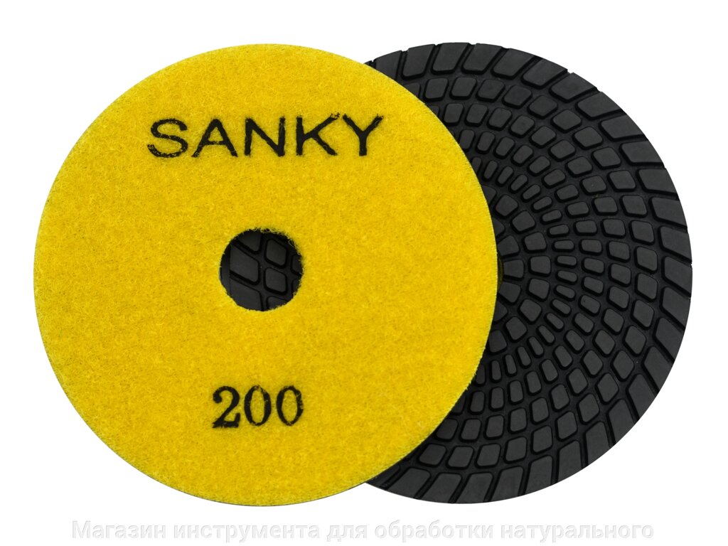 Алмазные гибкие диски Ø 100 №200 САНКИ  c водяным охлаждением от компании Магазин инструмента для обработки натурального камня - фото 1