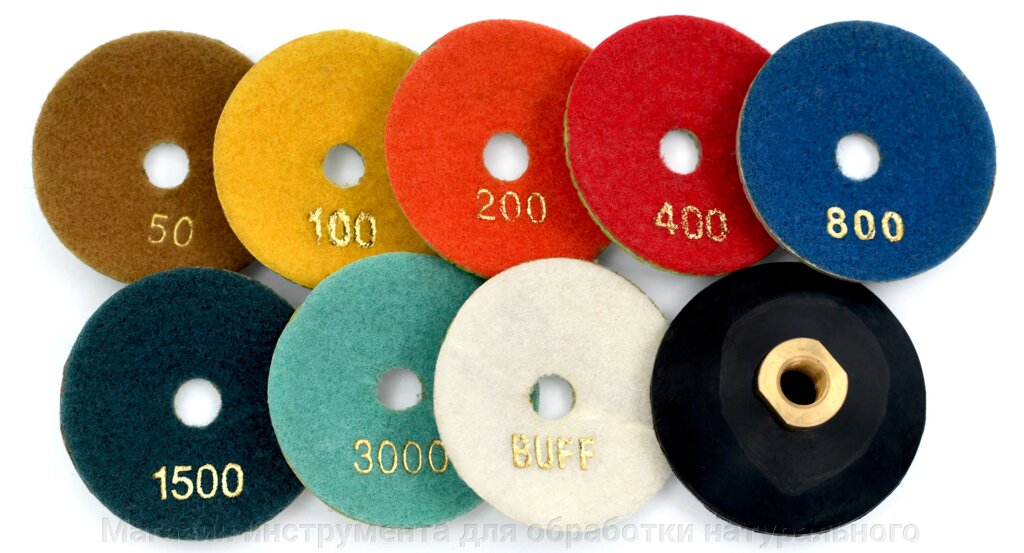 Алмазные гибкие диски  Ø 80  радиальные "грибок" комплект от компании Магазин инструмента для обработки натурального камня - фото 1