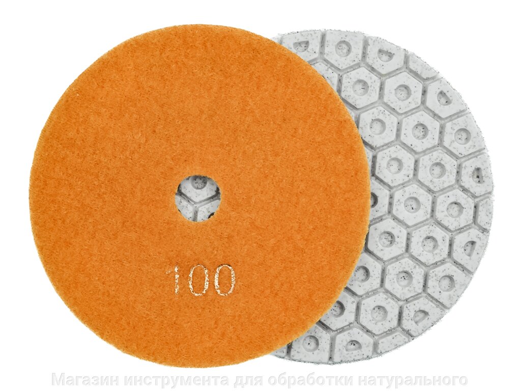 Алмазные гибкие диски  "гайки" №100  Ø 100  c водяным охлаждением 7 номеров  1 шт от компании Магазин инструмента для обработки натурального камня - фото 1