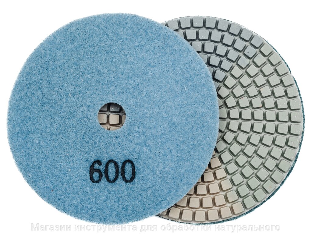 Алмазные гибкие диски № 600 Ø 100 "3color"  c водяным охлаждением  1 шт от компании Магазин инструмента для обработки натурального камня - фото 1