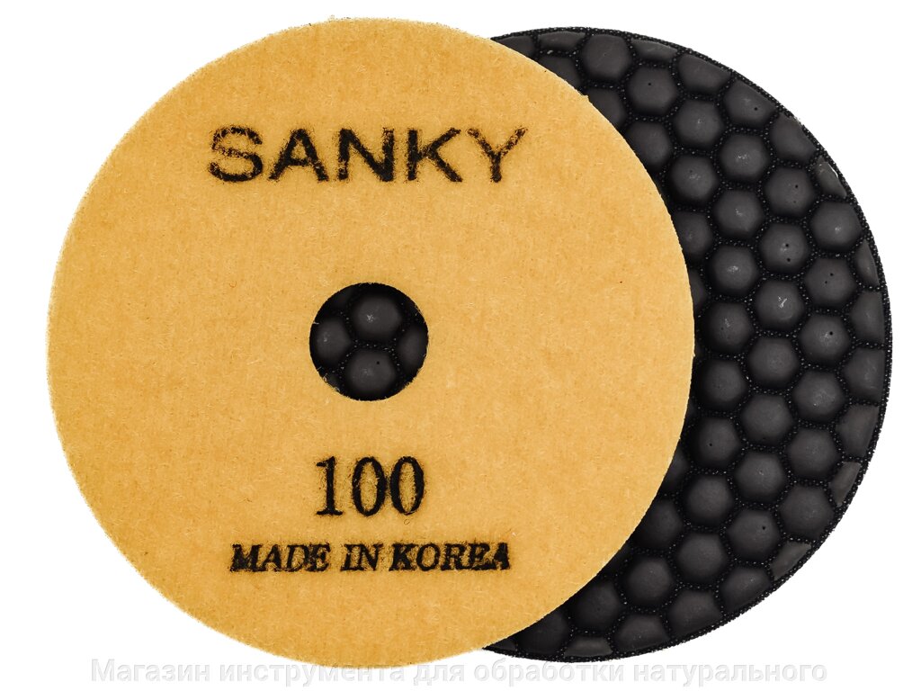 Алмазные гибкие диски №100   Ø 100 cухие   SANKY 1 шт от компании Магазин инструмента для обработки натурального камня - фото 1