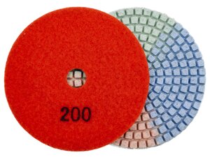 Алмазные гибкие диски №200 Ø 100 "3color" c водяным охлаждением 1 шт